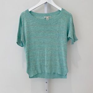 BANANA REPUBLIC AQUA SILVER STRIPE KNIT XS NWOTS!